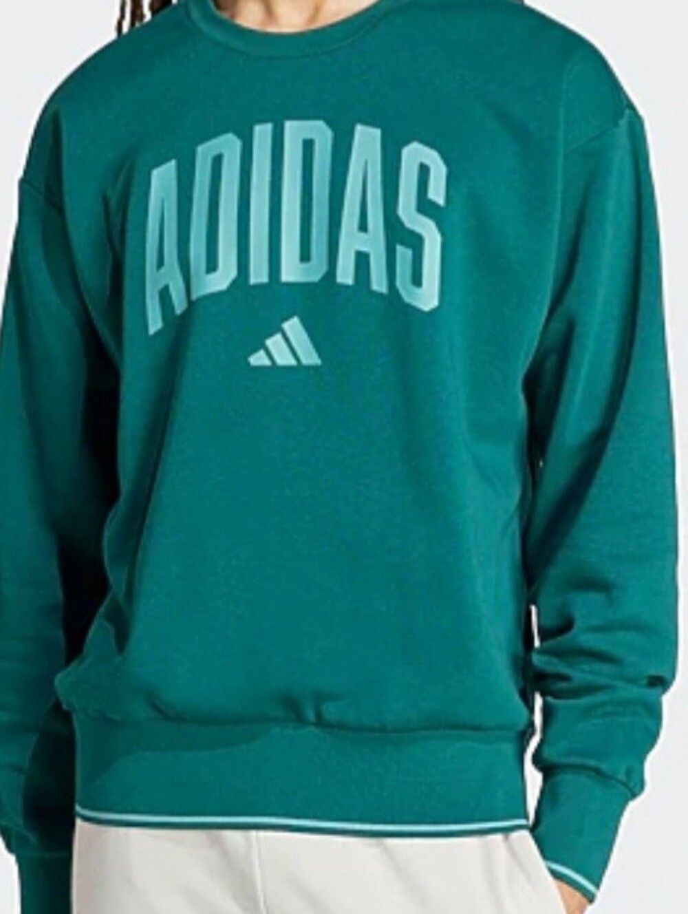 adidas Logo Teal Crewneck COLLEGIATE Sweatshirt Mens Medium. NEW!